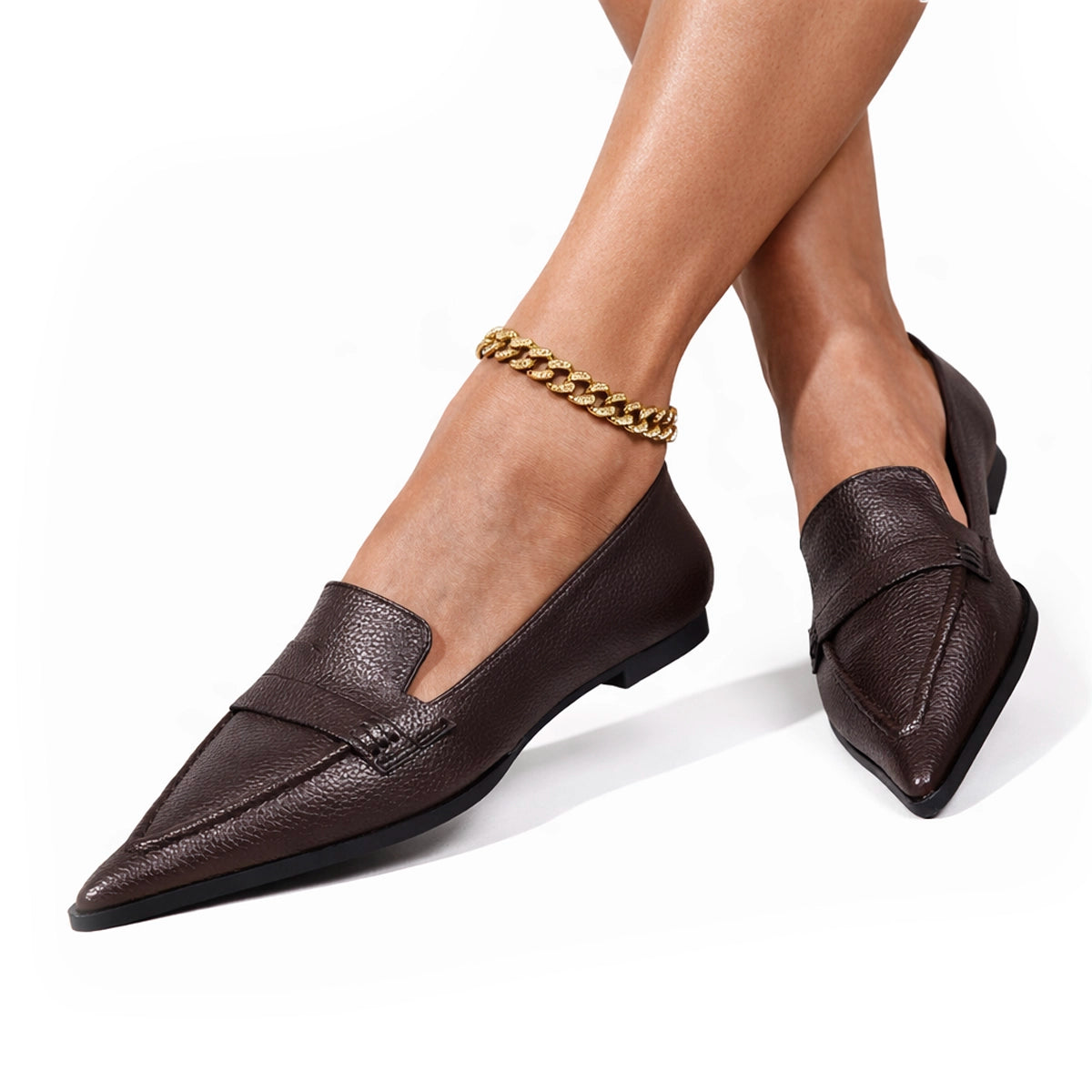Women's Textured Pebbled Pointed Flats Corvine