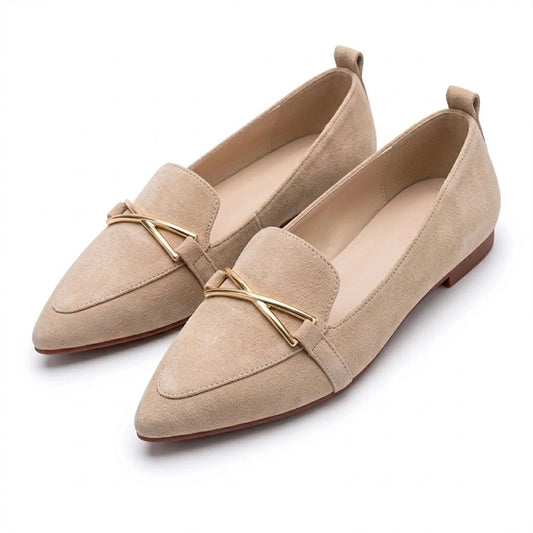 Women's Soft Suede Pointed Toe Ballet Flats Corvine