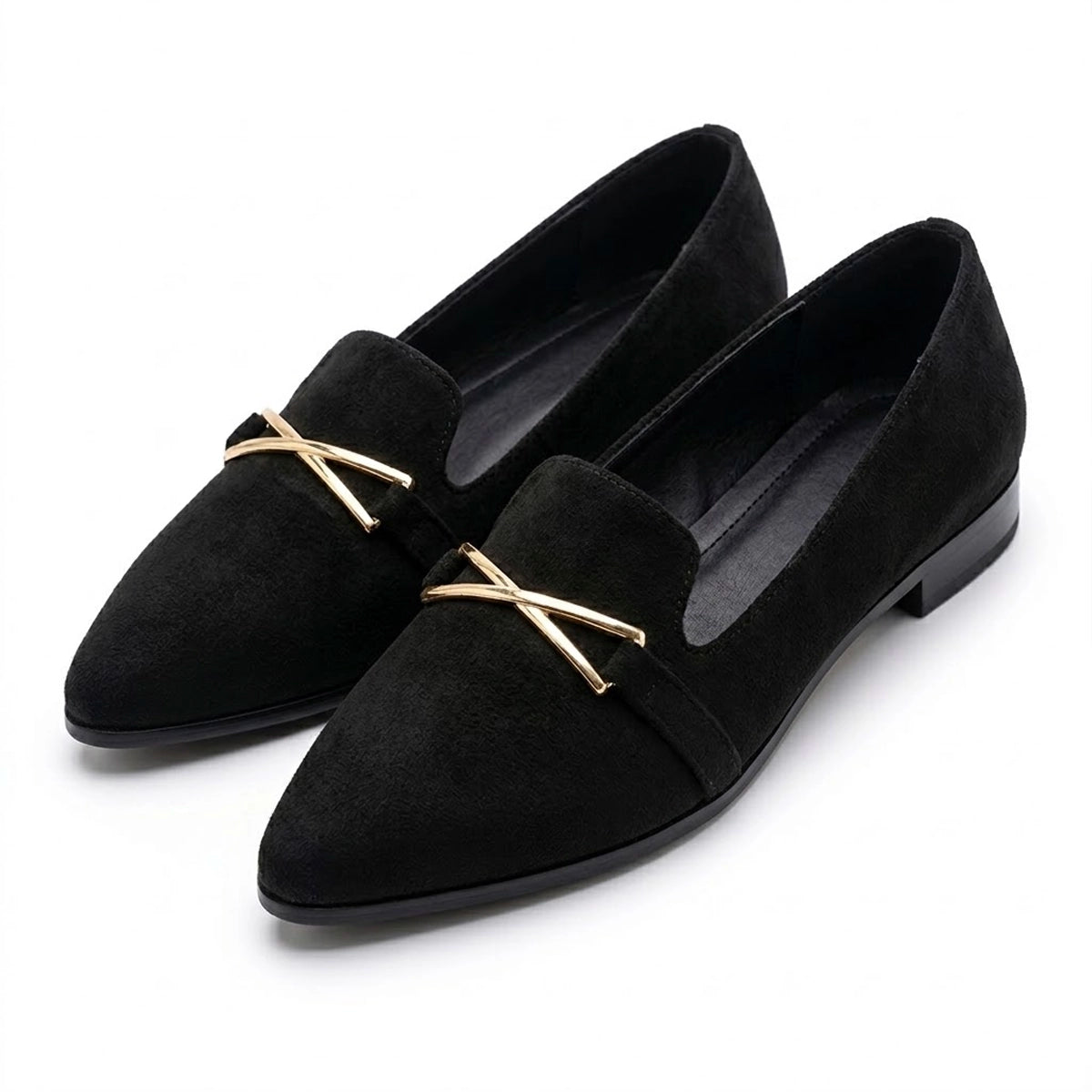 Women's Soft Suede Pointed Toe Ballet Flats Corvine