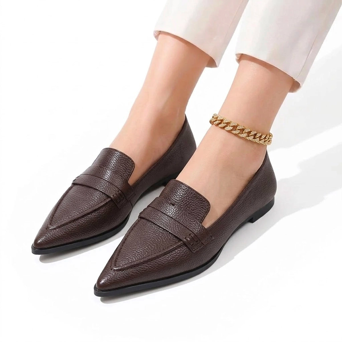 Women's Textured Pebbled Pointed Flats Corvine