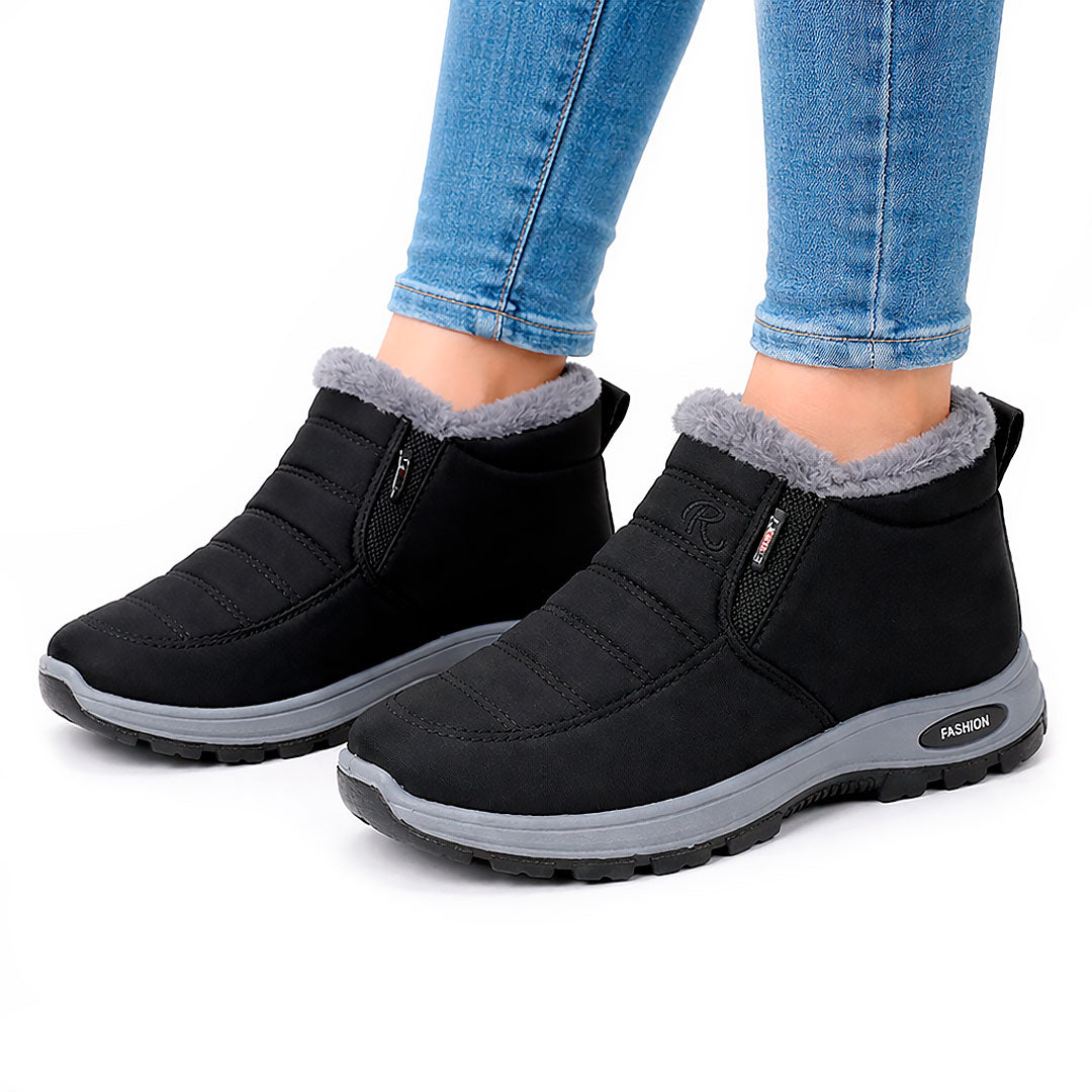 Women's Water-Resistant Quilted Black Ankle Boots Corvine